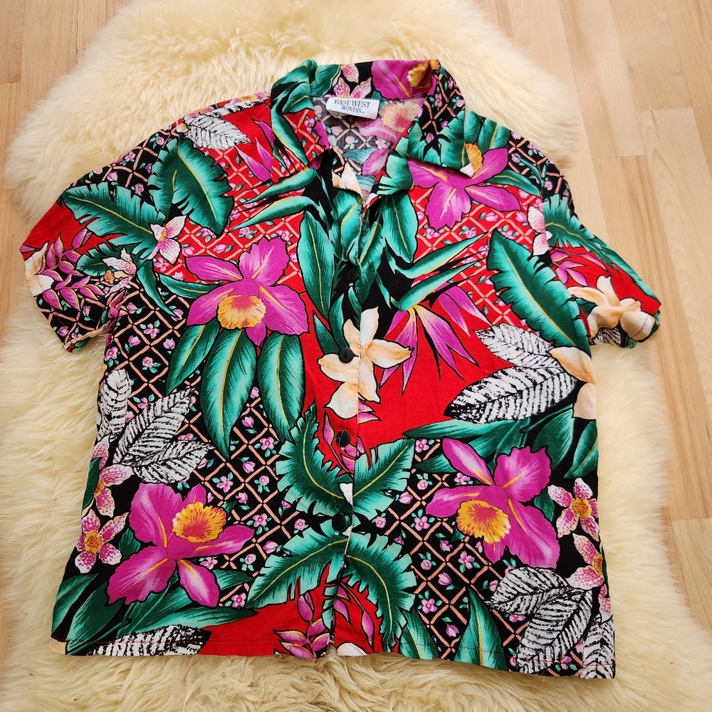 Vintage Funky Rayon Button Down